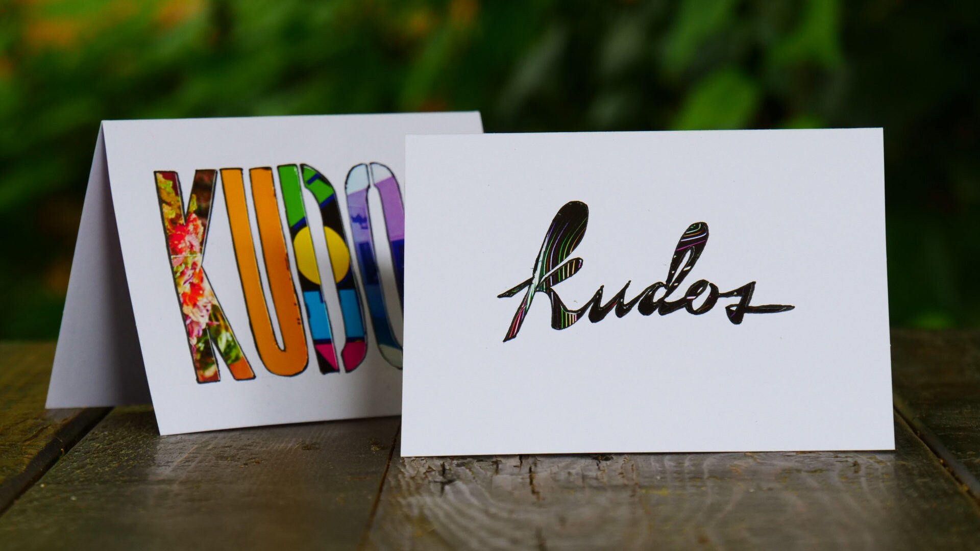Set of 2 3x4.5 Kudos Cards Magazine cutout Etsy