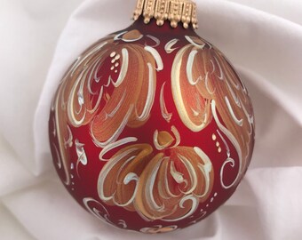 handpainted christmas ornament norwegian rosemaling matte red cascasding flowers handpainted ornaments christmas bulb christmas ball - Norwegian Christmas Decorations handpainted christmas ornament norwegian rosemaling matte red cascasding flowers handpainted ornaments christmas bulb christmas ball - Norwegian Christmas Decorations