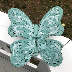 Hand-Painted Rosemaling Butterfly Wall Decor: Norwegian Folk Art