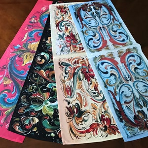 Norwegian Rosemaling Table Runner: Lise Lorentzen Telemark Design