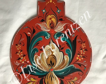 Rosemaling Hallingdal Christmas Ornament Painting Pattern (PDF Download)