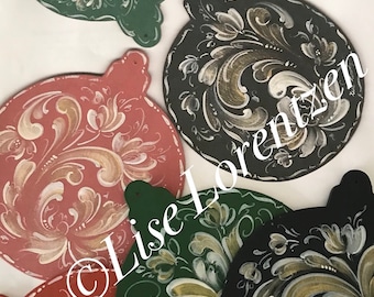 Telemark Christmas Ornaments Painting Pattern: Beginner Rosemaling (PDF Download)