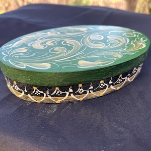 Norwegian Rosemaling Handpainted Keepsake Box: Scandinavian Wood Gift