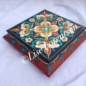 Rosemaling Bombay Box Painting Pattern: Hallingdal Style (PDF Download)