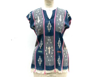 afrikanische Tunika, Boho-Tunika, Schlammtuch-Tunika, Baule-Tunika, Indigo-Tunika, Ikat-Tunika, afrikanisches Oberteil, Boho-Shirt, Schlammtuch-Top, Schlammtuch-Shirt