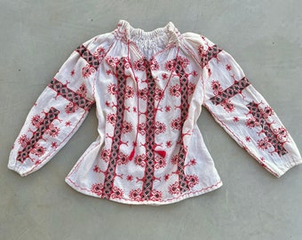 Osteuropäische Bluse, handbestickte Bluse, traditionelle Bluse, rumänische Bluse, Vintage bestickte Bluse, Folkbluse