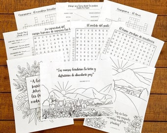 JW Activity Pack 3 Spanish - Theocratic Coloring pages, Word search, Crossword