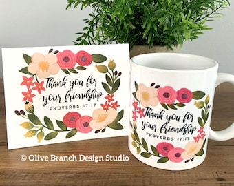 Thank You for Your Friendship Mug & Card - JW - Proverbs 17:17