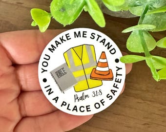 LDC You Make Me Stand in a Place of Safety Hard Hat Sticker | JW | Pioneer | Jehovah’s Witness | Vinyl Decal | Waterproof & Dishwasher Safe
