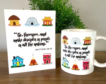 Make Disciples Mug and Card - Matthew 28:19 - JW Gifts