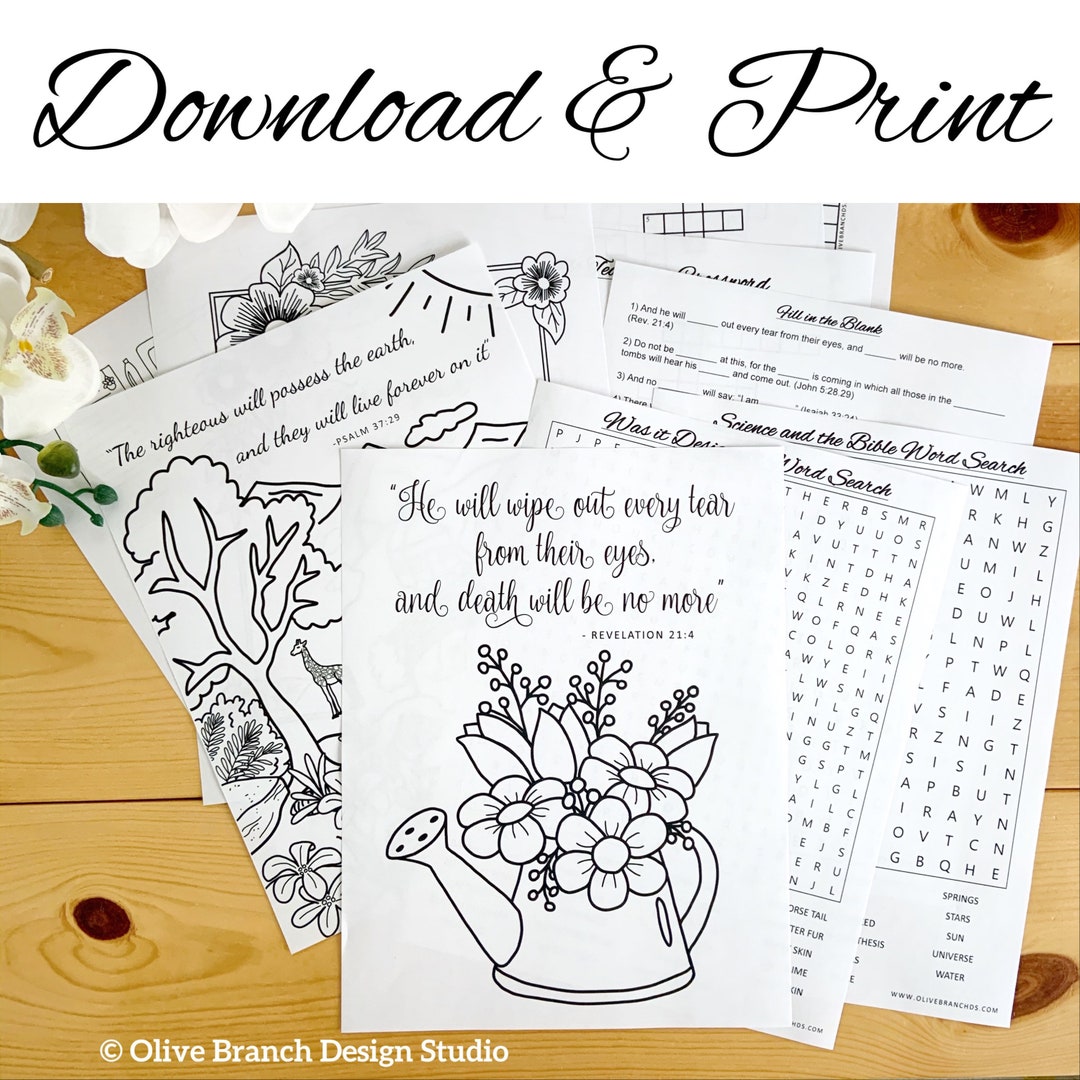 JW Activity Pack 2 Theocratic Coloring Pages, Crossword, Word Search