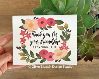 Thank You for Your Friendship Card - Proverbs 17:17 JW