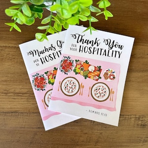 Gracias por su hospitalidad Tarjeta de felicitación / Tarjeta de hospitalidad JW / Romanos 12:13