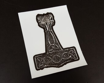 Precut Viking Mjolnir, Thors Hammer Sticker / Decal