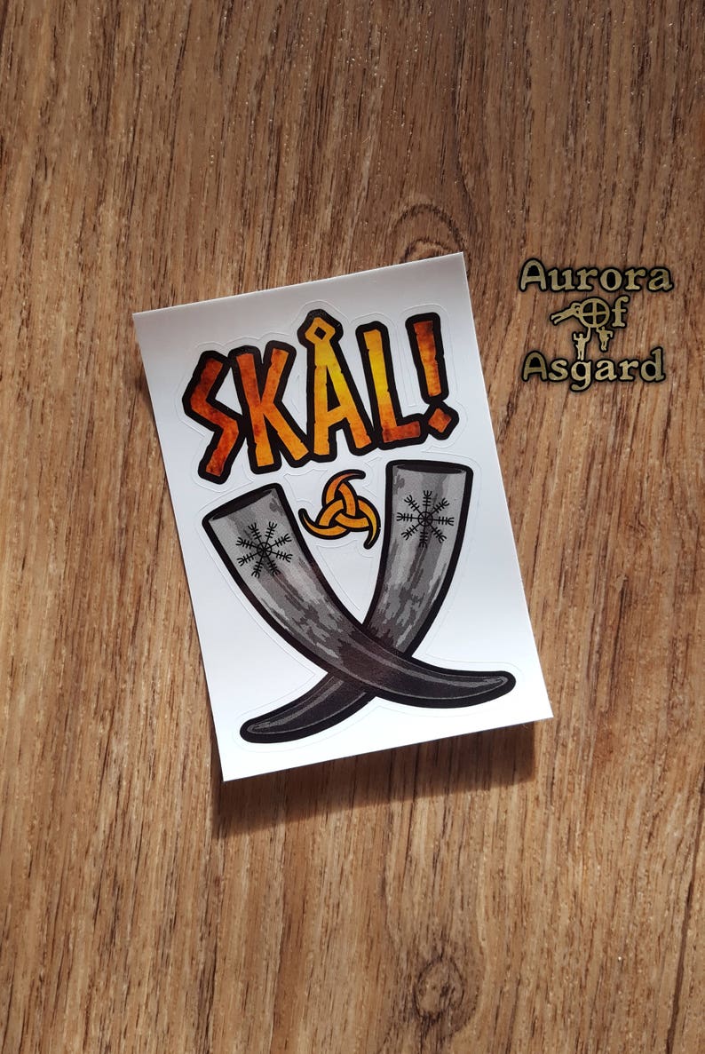 Precut Viking SKAL Drinking Horn Sticker / Decal Etsy