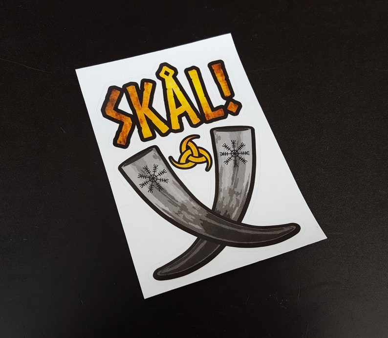 Précut Viking SKAL Drinking Horn Sticker / Decal Etsy