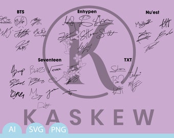 Hybe Corp Group Signatures / Autographs svg, png, ai