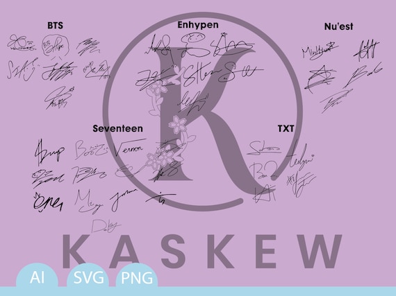 Hybe Corp Group Signatures / Autographs Svg, Png, Ai - Etsy