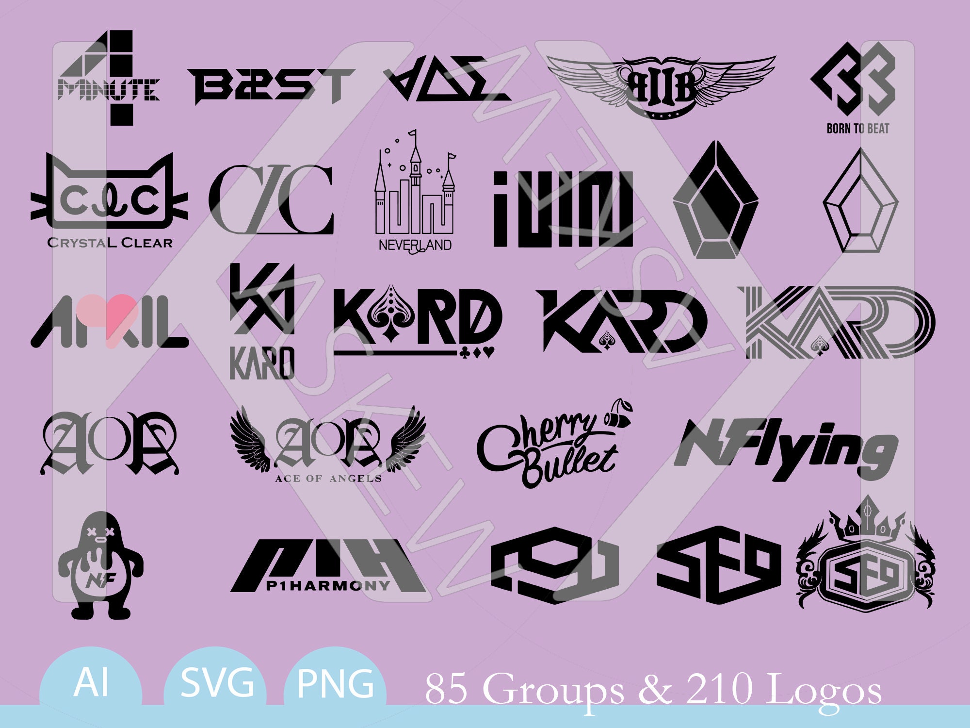 85 Kpop Groups, 210 Logos Svg, Png, Ai - Etsy