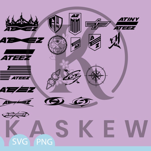 Ateez Kpop Logos svg, png, ai