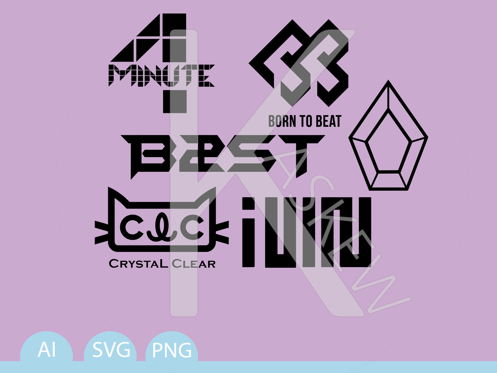 Cube Entertainment Kpop Groups Logos svg, png, ai