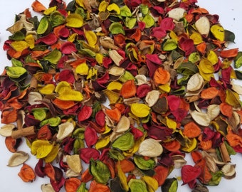 Fall colors potpourri for scented autumn decor or vase filler with refresher scent vial