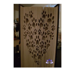 Paw Print Love Heart C&F Book Folding Pattern