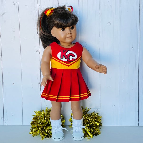 Cheer Outfit, Kansas City    Doll clothes for most 18 - inch dolls such as American Girl dolls.