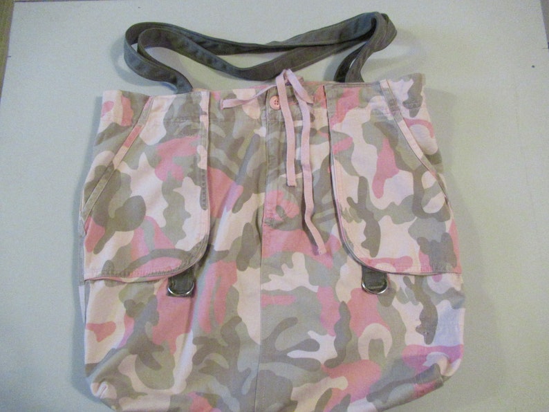 Mvi 2302 Upcycled Large Handmade Pink Camo Tote