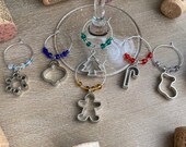 Cookie Cutter Wine Charm Gift Tag Christmas Wine Charms Stocking Stuffer Drink Marker Christmas Gifts for Every Wine Lover Wine