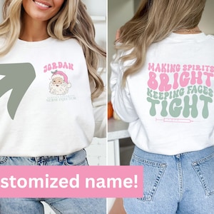 CUSTOM Santa Botox Sweatshirt, Front & Back Designs, Christmas Nurse Shirt, Retro Botox Injector Sweatshirt, Aesthetic Nurse, Gift For Nurse