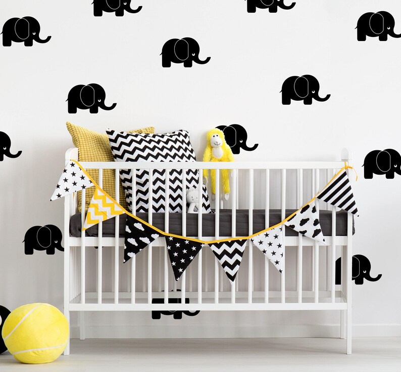 Baby Elephant Wall Decals / Nursery Wall Stickers / Baby Room Etsy