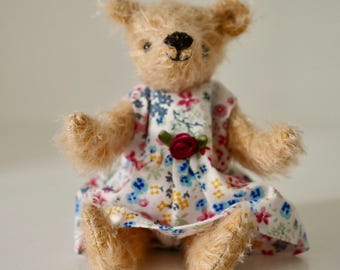 Vintage Sylvanian bear, moveable limbs, gripping hands, red Vintage Sylvanian bear, moveable limbs, gripping hands, red