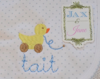 Diseño de bordado de mini pato, diseño de bordado de pato de juguete con hilo (archivo digital)