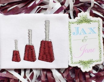 Filled Mini Cowbell Embroidery Design, 3 Sizes (Digital Download)