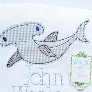 Shark Applique Design, Hammerhead Shark Applique, Shark Applique Design, Shark Bean Stitch Applique, Shark Applique, Shark Embroidery, Shark