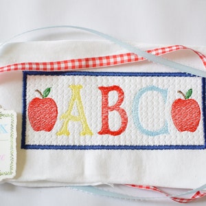 ABC Faux Smock Embroidery Design, ABC Embroidery Design, Back to School ABC Embroidery Design, School Faux Smock Design, Faux Smock School