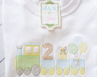 Sketch Train Embroidery Design, Birthday Train Embroidery (Digital Download)
