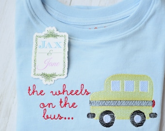 School Bus Embroidery Design, Back to School Applique (Digital Download)