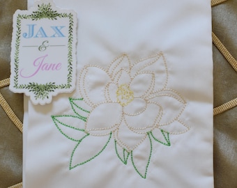 Magnolia Flower Embroidery Design, Quick Stitch (Digital Download)