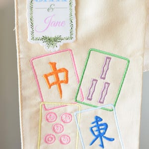 Mahjong Embroidery Designs, Mahjong Tile Embroidery Design, Mahjong party Embroidery, Grandmillennial Mahjong Embroidery, Mahjong Embroider