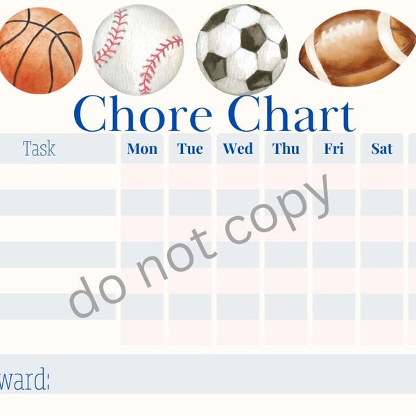 WEEKLY CHORE CHART for Kids, Family Reward Routine List for Children, Editable Potty Training Chart, Custom Chore List for Summer, Templet