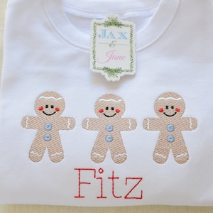 3 in a Row Sketch Gingerbread Embroidery Design, Christmas Gingerbread Embroidery Design, Christmas Cookie Gingerbread Embroidery Design