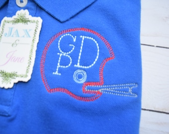 Broderidesign för fotbollshjälm i vintage-stil (digital nedladdning)