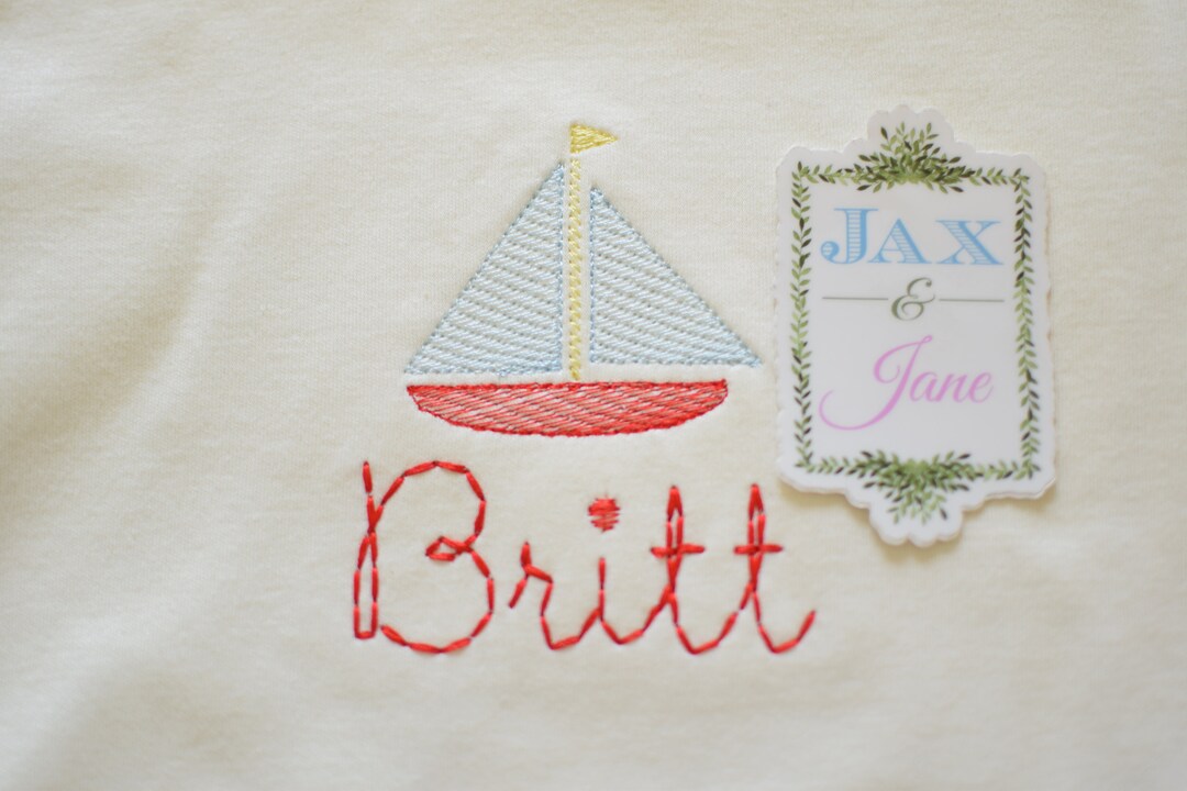 Sailboat Embroidery Soft Sole Pre Walkers