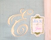 E Scroll Embroidery Design, Fancy Monogram Font (Digital Download)