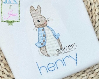 Peter Rabbit Sketch Embroidery Design, Vintage Stitch Peter Rabbit (Digital Download)