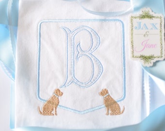 Embroidery Monogram Frame, Lab Embroidery Frame, Frame Embroidery, Frame Embroideries, Vintage Embroidery, Boy Lab Frame Embroidery