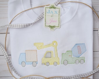 Truck Sketch Design, Lift Truck Sketch Embroidery Design, Truck Embroidery Design, Boy Truck Design, Boys Embroidery, Truck Embroidery
