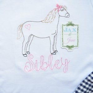 Vintage Stitch Horse Embroidery, Horse Embroidery, Horse Embroidery Design, Quick Stitch Horse Embroidery, Girl Horse Embroidery Design